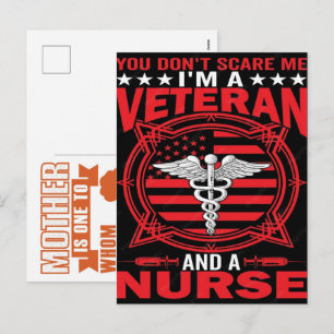 Postal Festiva Enfermera Veterana Diseño USA 4 de Julio
