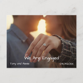 Postal Festiva Engagement Photo Announcement Card
