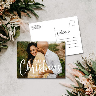 Postal Festiva Entregar A Navidades Familiares Tipografía