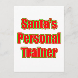 Postal Festiva Entrenador personal de Santa Claus
