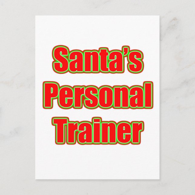 Postal Festiva Entrenador personal de Santa Claus (Anverso)