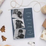 Postal Festiva Enviando higos y besos Navidades de Collage de fot<br><div class="desc">Si eres propietario de un pug, esta es la tarjeta de navidad perfecta para que envíes a tu familia y amigos esta temporada de vacaciones. El diseño incluye 3 fotos de tu elección (preferiblemente de tu pug) y el texto - mandar pugs & besos esta temporada de vacaciones. ¡Simplemente nombres...</div>