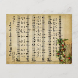 Postal Festiva Ephemera Holly Berry Los Navidades Guión De Carol