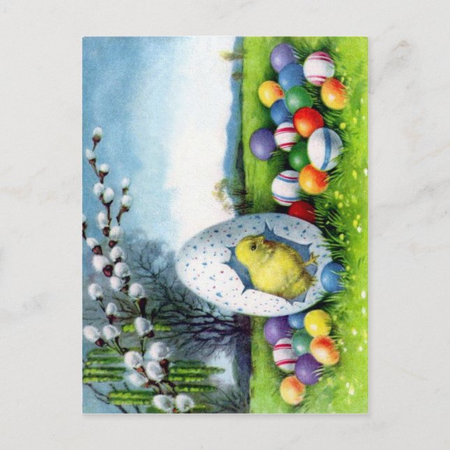 Postal Festiva Ephemera victoriana de Pascua (Anverso)