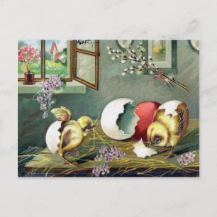 Postal Festiva Ephemera victoriana de Pascua