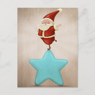 Postal Festiva Equilibrista Santa Claus