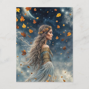 Postal Festiva Equinoccio de Otoño Fantasía Mística Mágica