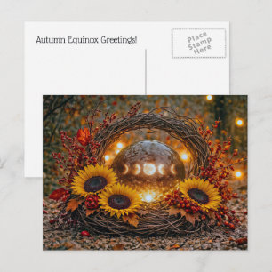 Postal Festiva Equinoccio de Otoño Mabon Fases Lunares