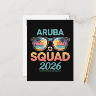 Postal Festiva Equipo de Aruba 2026 Retro