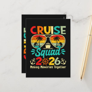 Postal Festiva Equipo de crucero vacaciones de verano 2026 famili