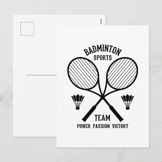 Postal Festiva Equipo de deportes de bádminton (Anverso / Reverso)