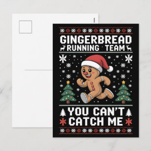 Postal Festiva Equipo Gingerbread: ¡Corriendo Rápido, Manteniéndo