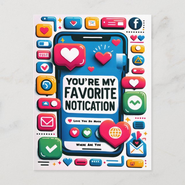 Postal Festiva Eres Funny Como Mi Notificación Favorita (Anverso)
