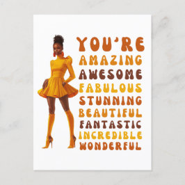 Postal Festiva Eres increíble, fabuloso y hermoso.