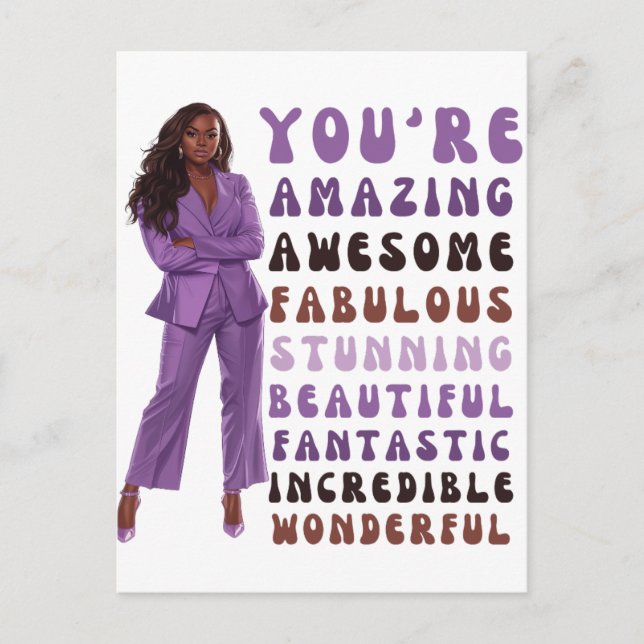 Postal Festiva Eres increíble, increíble, fabuloso, impresionante (Anverso)