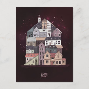 Postal Festiva Eres mi hogar por Alexandra Dikaia Love