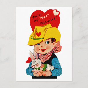 Postal Festiva Eres mi "Mascota" Valentine Cowboy
