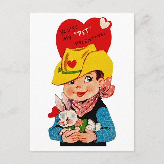 Postal Festiva Eres mi "Mascota" Valentine Cowboy (Anverso)