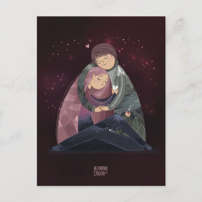 Postal Festiva Eres mi mundo por Alexandra Dikaia Love (Anverso)