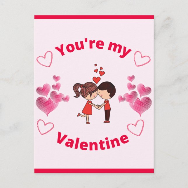 Postal Festiva Eres mi Valentine (Anverso)