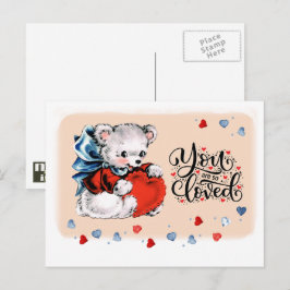 Postal Festiva Eres tan amado El día de San Valentín de osito de 
