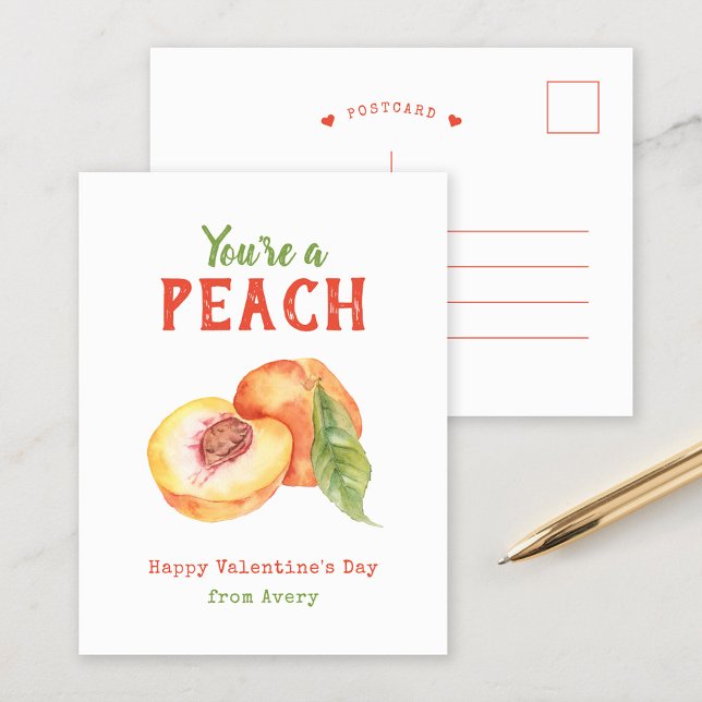 Postal Festiva Eres un El día de San Valentín de Niños Peach (Subido por el creador)