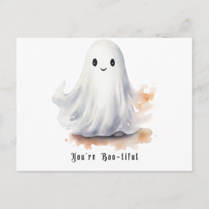 Postal Festiva Eres un fantasma de Halloween lindo y Boo-tiful