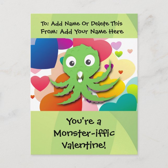 Postal Festiva Eres un Monster-Iffic Valentine (Anverso)