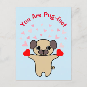Postal Festiva Eres un Pug adorable perfecto