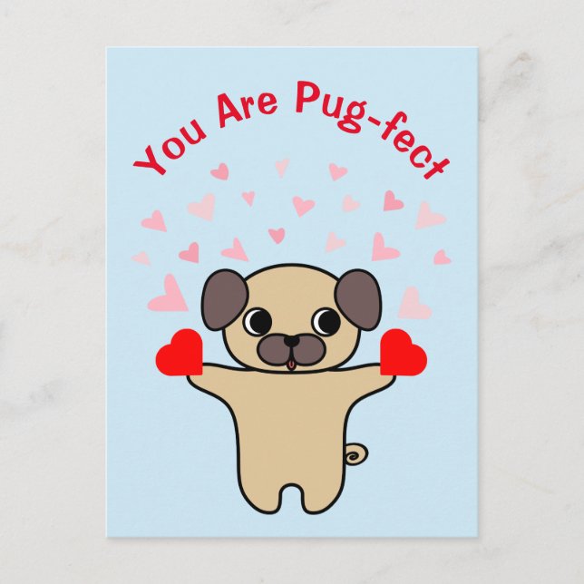 Postal Festiva Eres un Pug adorable perfecto (Anverso)