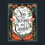 Postal Festiva Eres una cita Inspiradora fuerte y capaz<br><div class="desc">Impulse su motivación diaria con nuestro elegante diseño "Eres fuerte y capaz", perfecto para añadir positividad a tu vida. Esta cita inspiradora sirve como un recordatorio constante de su fortaleza y capacidad interna. Ya sea que busques mejorar tu propio espíritu o compartir palabras motivadoras con un ser querido, este producto...</div>