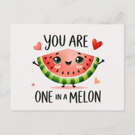 Postal Festiva Eres uno en un melón - Cute sandía