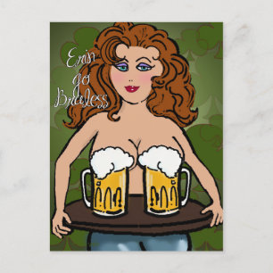 Postal Festiva Erin Go Braless   El divertido Día de San Patricio