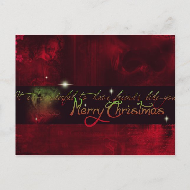 Postal Festiva Es maravilloso tener amigos como usted (Anverso)