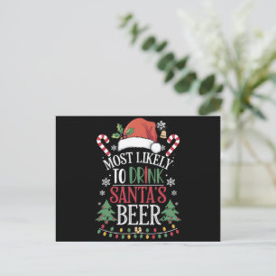 Postal Festiva Es muy probable que beba la cerveza de Santa Claus