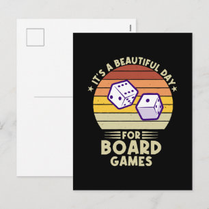Postal Festiva Es Un Día Hermoso Para Juegos De Mesa divertido ju