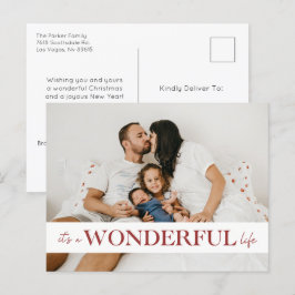 Postal Festiva Es una maravillosa vida foto roja