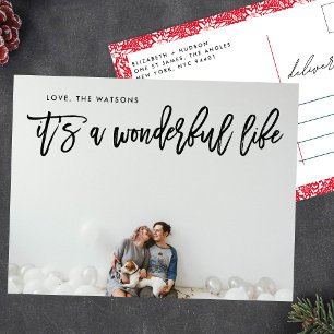 Postal Festiva Es una vida maravillosa sólo Navidades