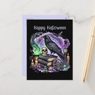Postal Festiva Escandaloso cuervo de personalizable de Halloween