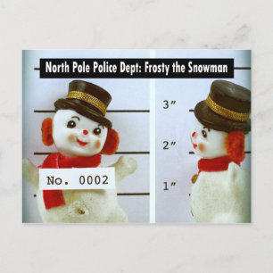 Postal Festiva Escarcha en la taza de Snowman