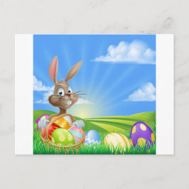Postal Festiva Escena de conejo de Pascua personalizado