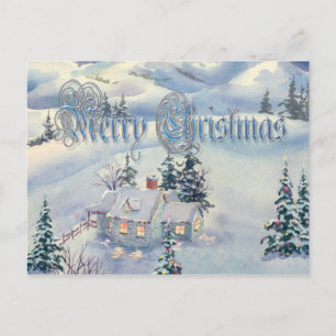 Postal Festiva ESCENA DE INVIERNO DE navidades, por SHARON SHARPE