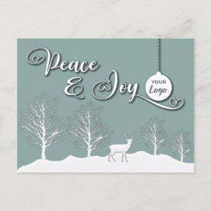 Postal Festiva Escena de invierno Logotipo corporativo de Peace &