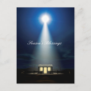 Postal Festiva Escena de la Natividad de los navidades