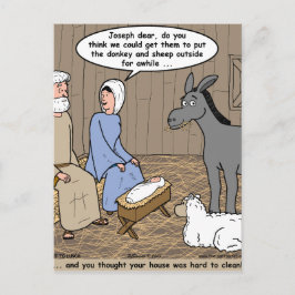 Postal Festiva Escena de la natividad del peligro del pesebre