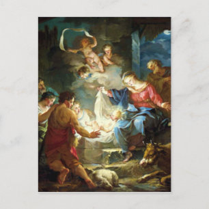 Postal Festiva Escena de la Natividad para Navidades - Pierre
