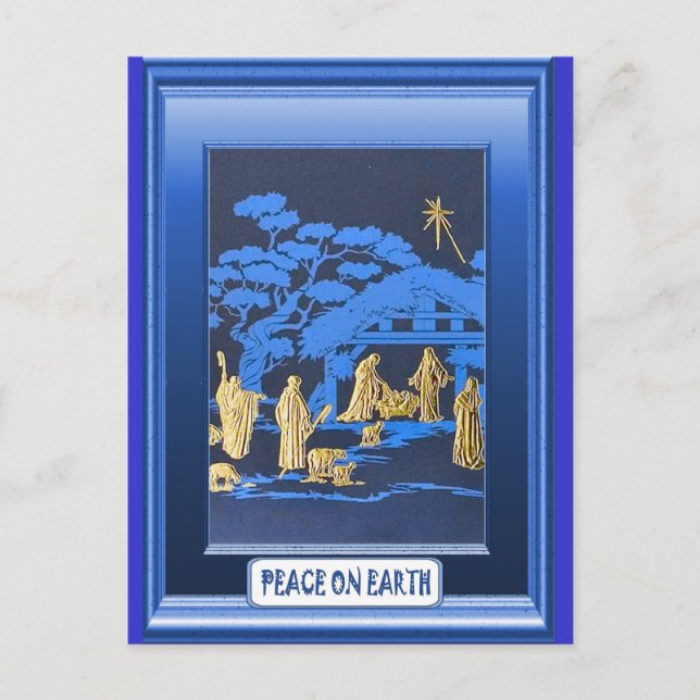 Postal Festiva Escena de manglar azul (Anverso)