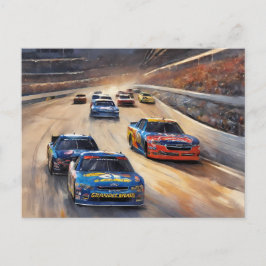 Postal Festiva Escenario de Carreras de luz de cruce colorida de