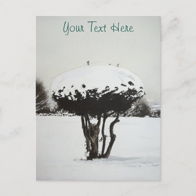 Postal Festiva escenas de nieve en el paisaje estacional en navid (Anverso)