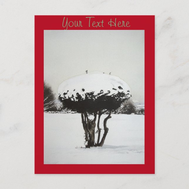 Postal Festiva escenas de nieve en el paisaje estacional en navid (Anverso)